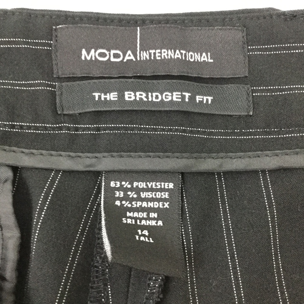 Moda International Women’s Pinstriped Pants Sz 14 - Picture 5 of 7